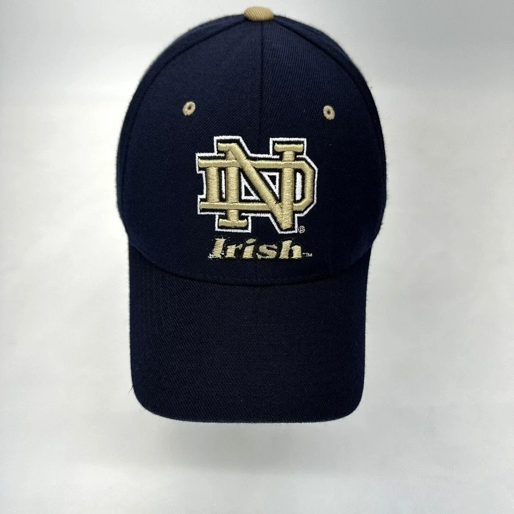 Zephyr The Z Hat Fighting Irish Notre Dame Fitted Hat 7 1/2 Blue‎ Embroidered